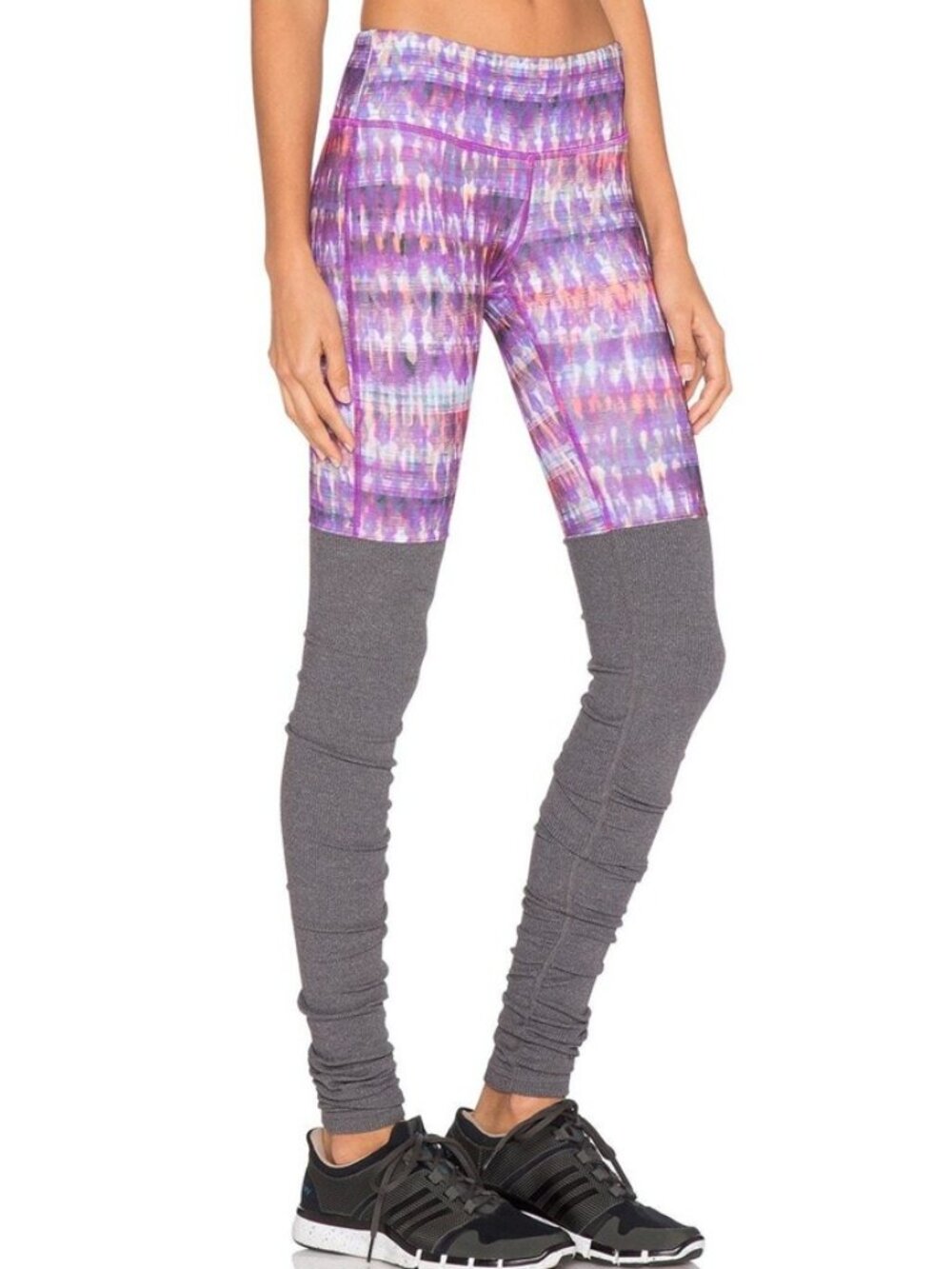 Alo Yoga Bhakti Print Goddess Ribbed Leggings With Stash Pocket - Size Small